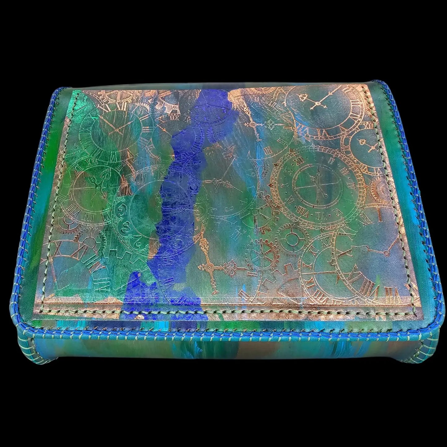 Handmade iridescent leather bag with a zip - AG Design, Arad, Romania