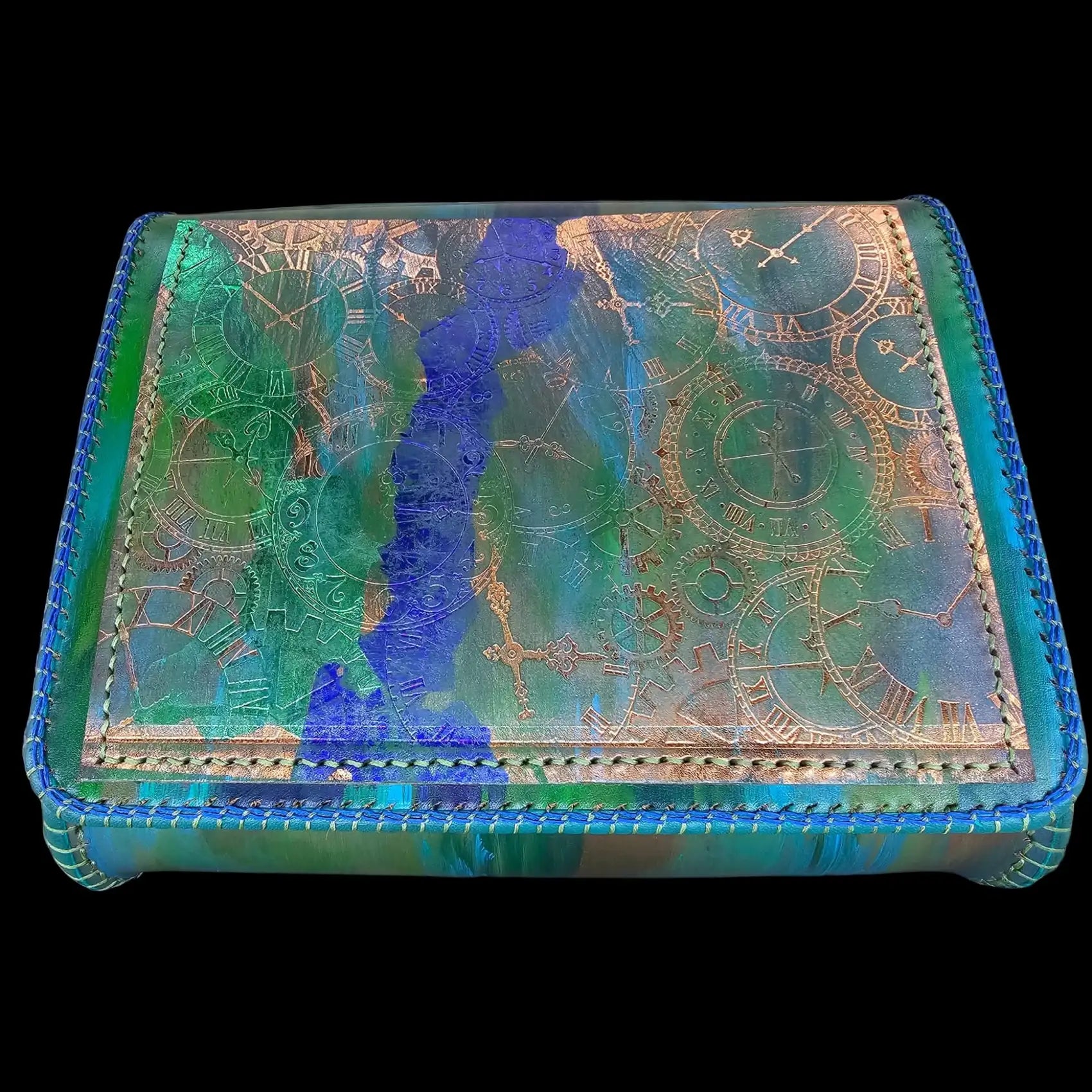 Handmade iridescent leather bag with a zip - AG Design, Arad, Romania