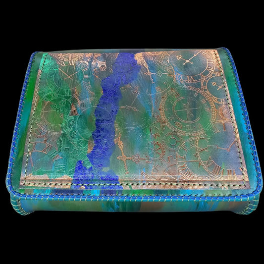 Handmade iridescent leather bag with a zip - AG Design, Arad, Romania