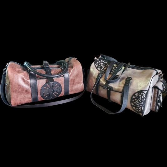 Handmade two leather bag models with side pockets - AG Design, Arad, Romania