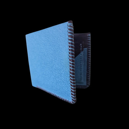 Handmade burgundy leather wallet with an embossed geometric texture in burgundy with light-blue accents - AG Design, Arad, Romania