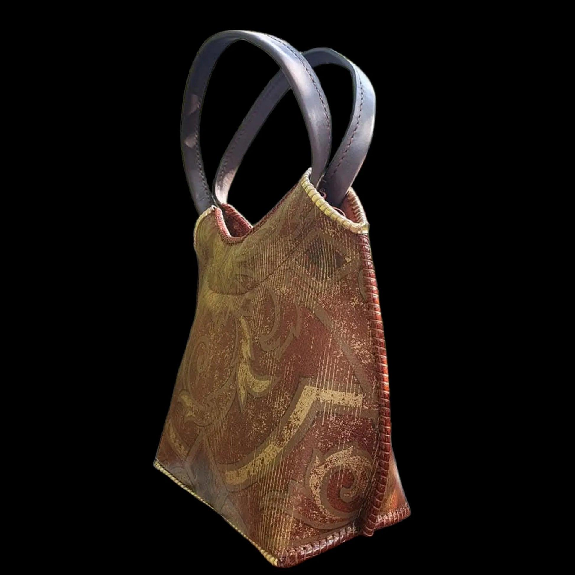 Handmade brown structured leather bag - AG Design, Arad, Romania