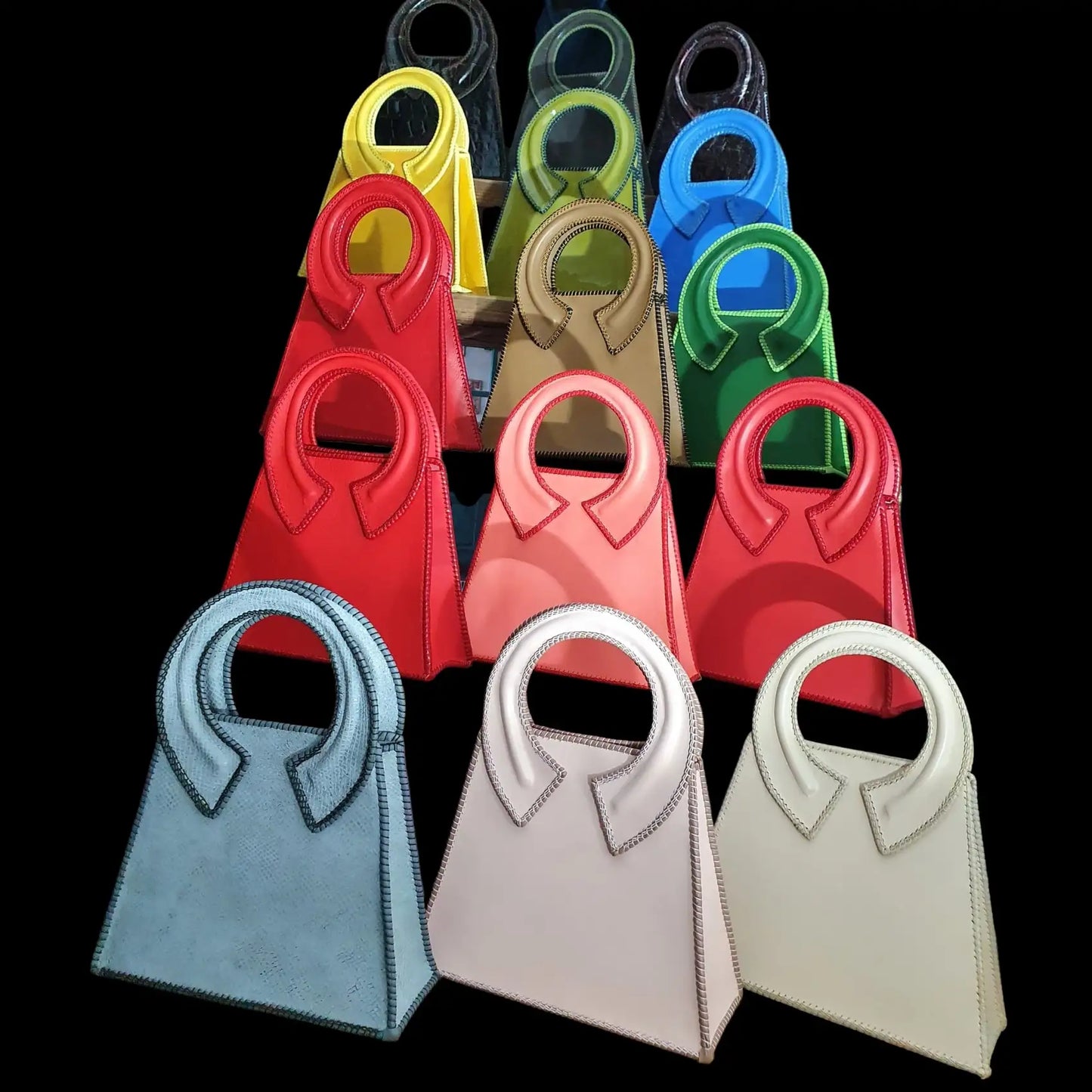 Handmade leather bag, a colour variation of the round-handle model - AG Design, Arad, Romania