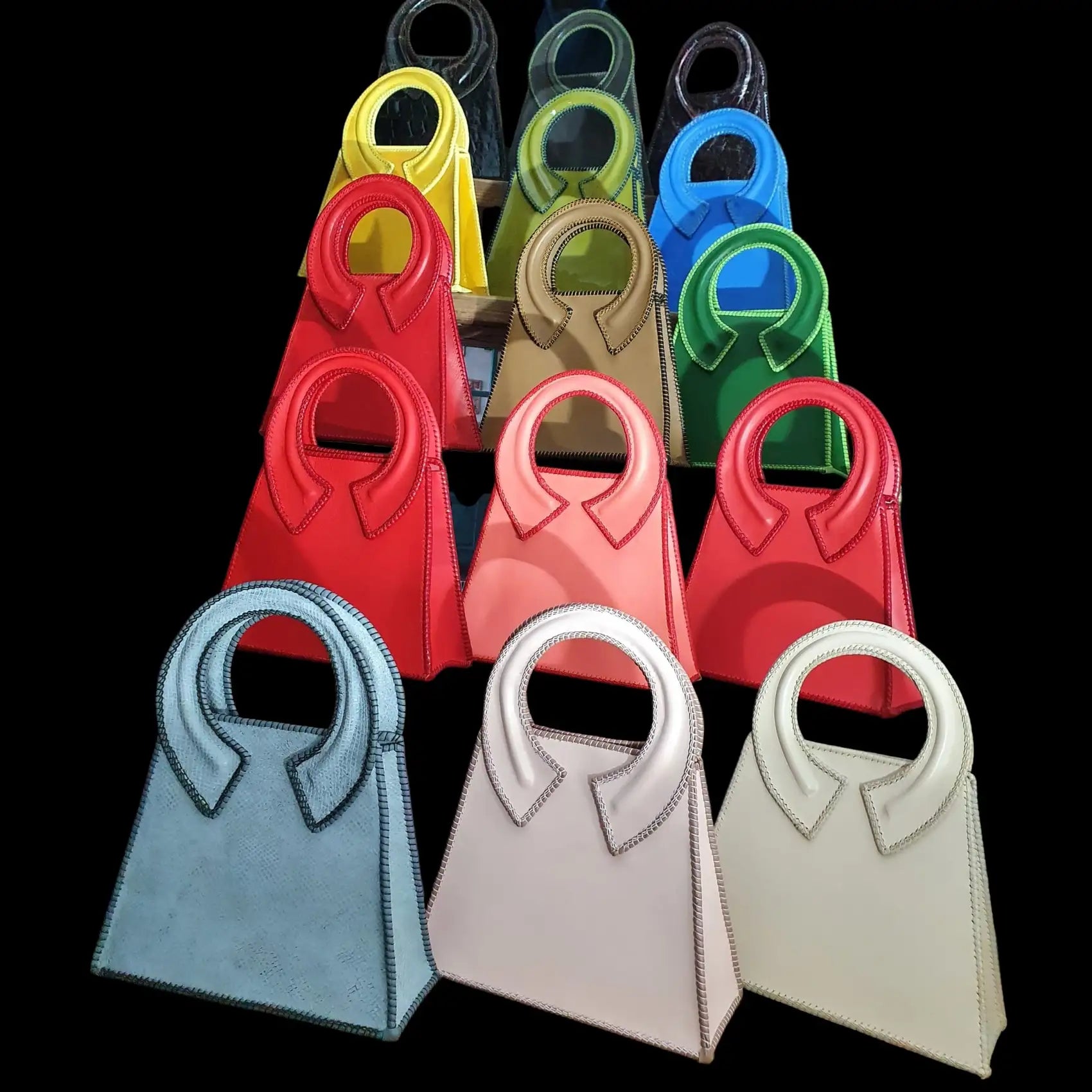 Handmade leather bag, a colour variation of the round-handle model - AG Design, Arad, Romania