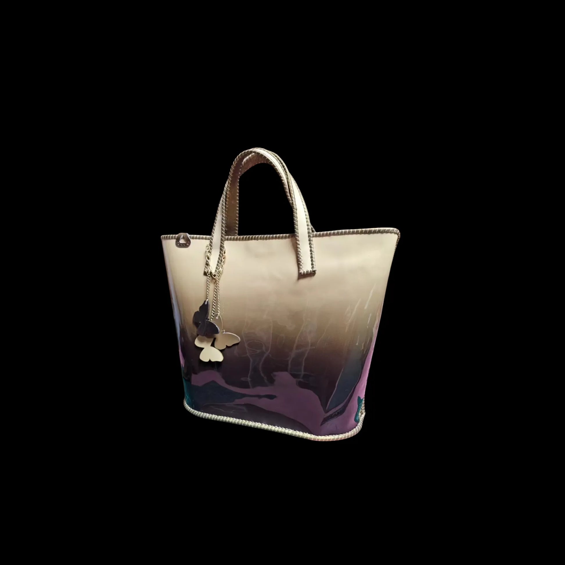Handmade gold-tone leather tote bag - AG Design, Arad, Romania