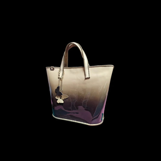 Handmade gold-tone leather tote bag - AG Design, Arad, Romania