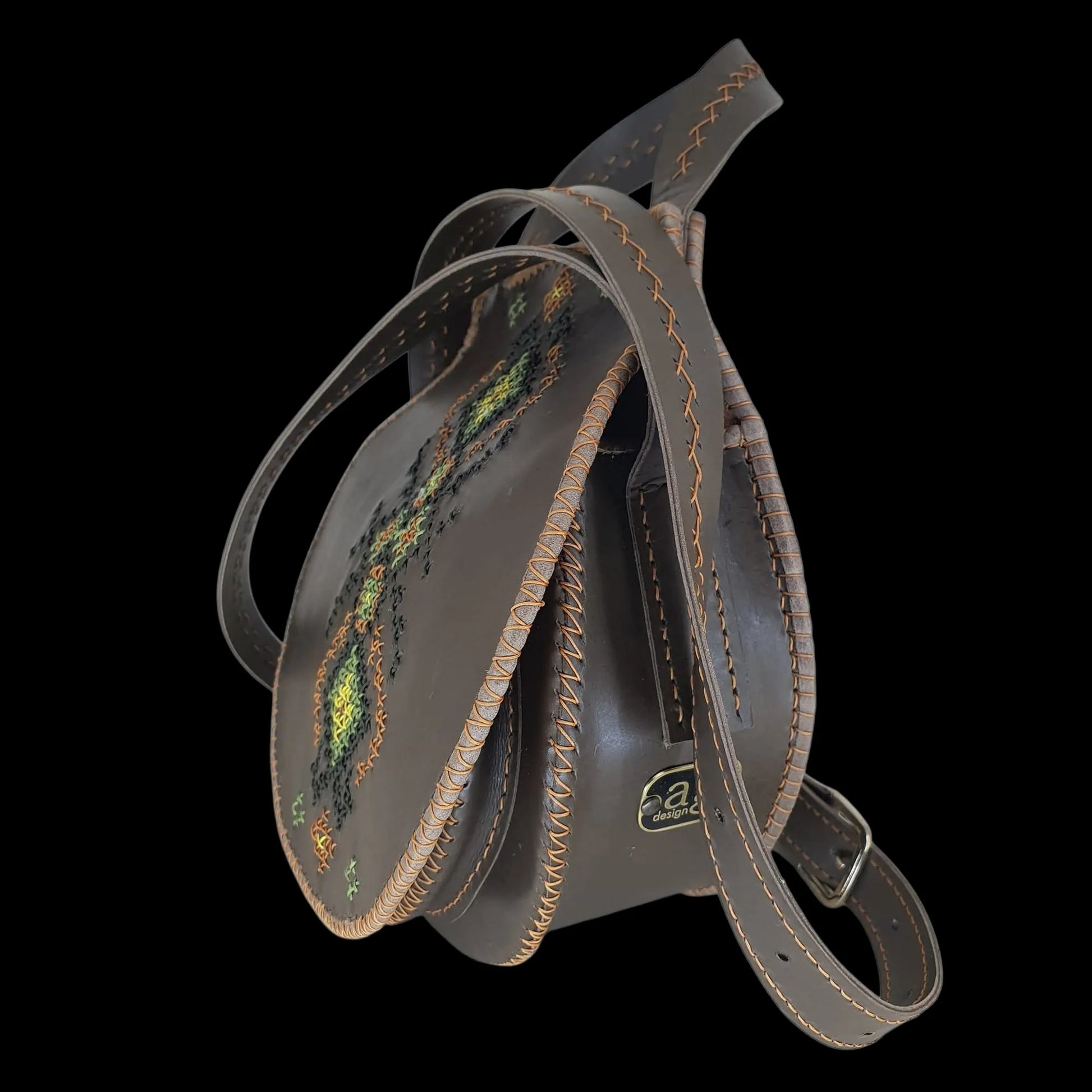 Handmade grey sculptural folded leather bag - AG Design, Arad, Romania