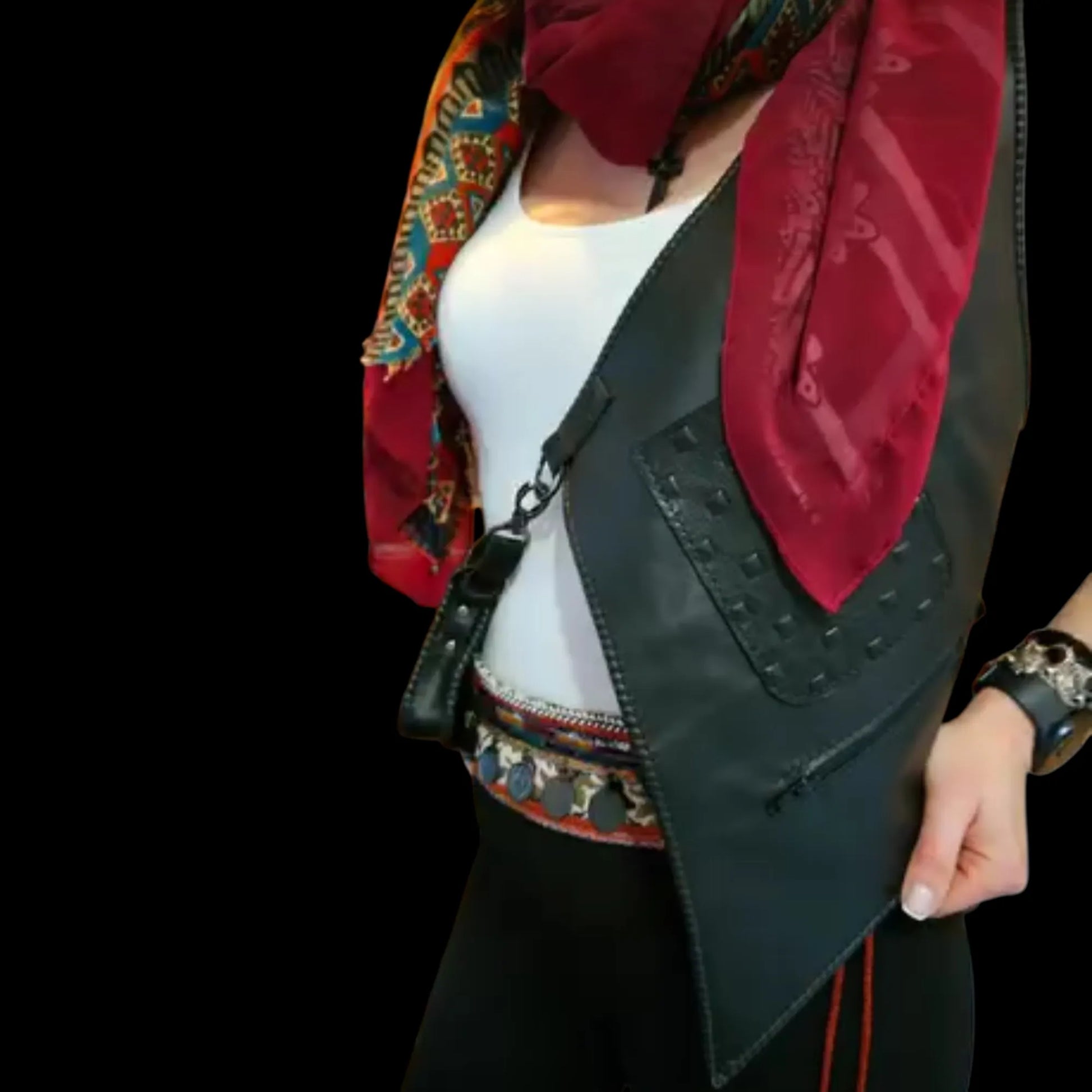 Handmade black leather vest - AG Design, Arad, Romania