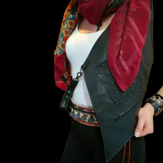 Handmade black leather vest - AG Design, Arad, Romania