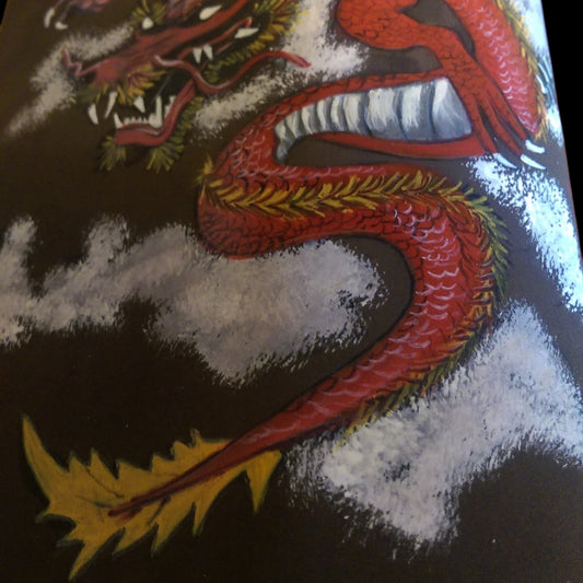 Dragon Katana Sheath  Hand-Painted Leather