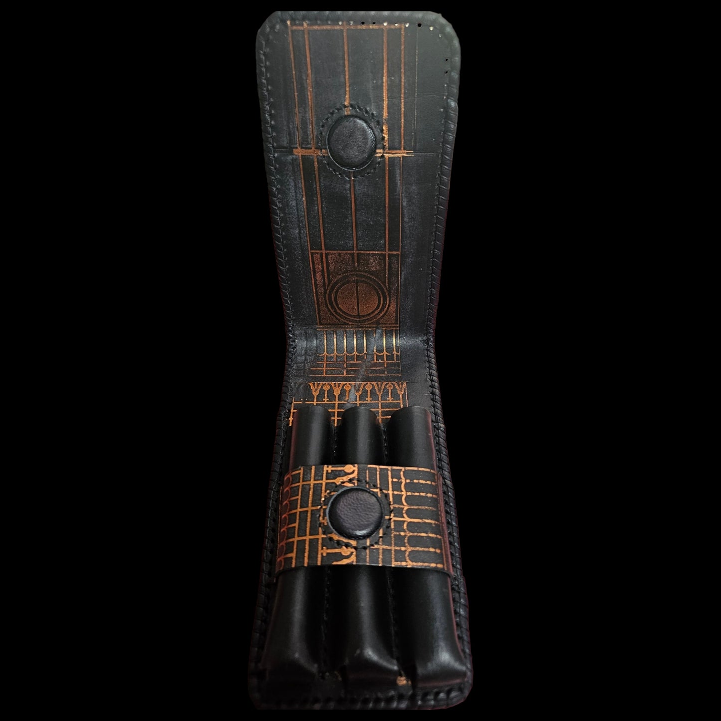 Poarta — Handcrafted Cigar Case, Brâncuși Gate Motif