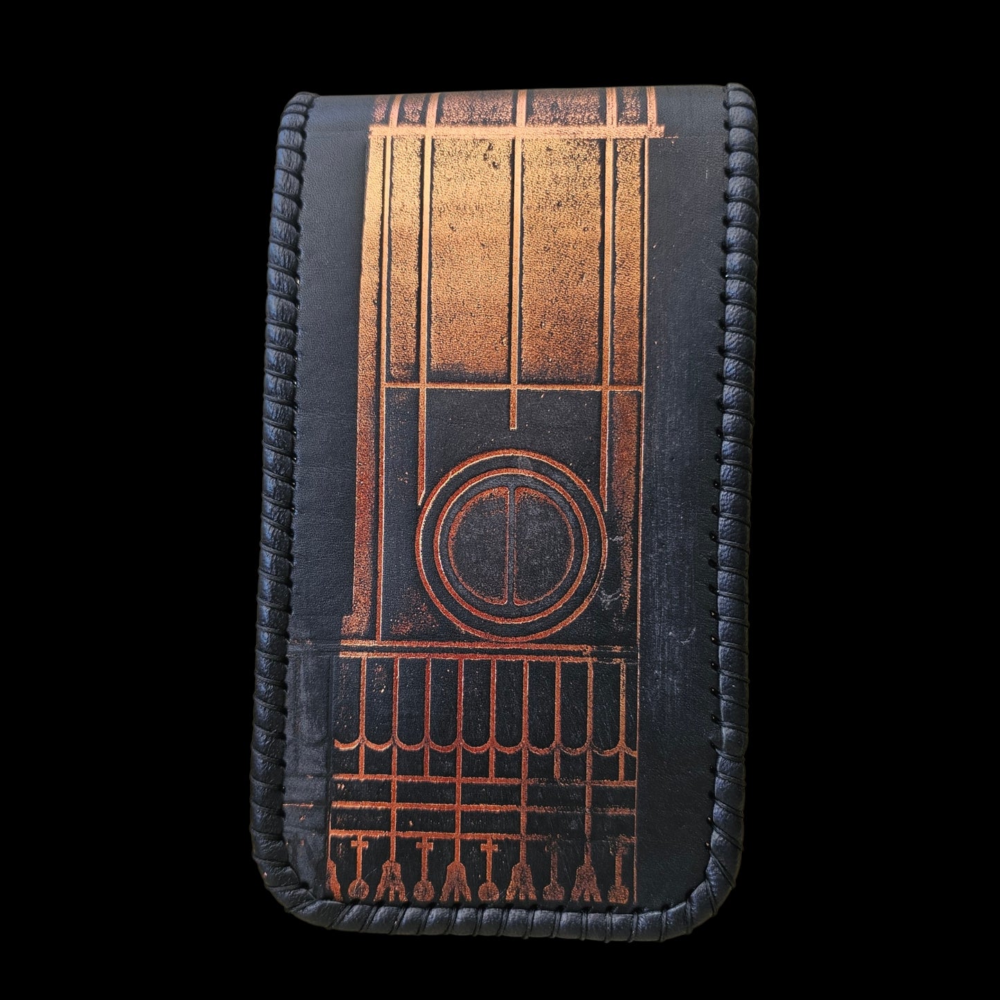 Poarta — Handcrafted Cigar Case, Brâncuși Gate Motif