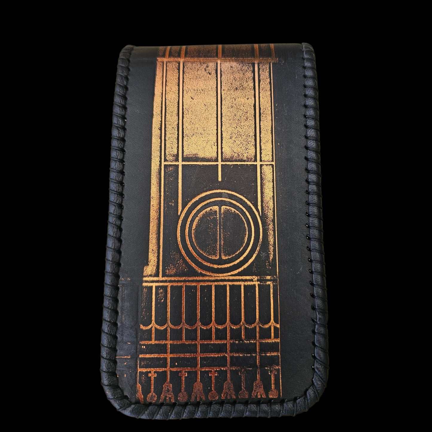 Poarta — Handcrafted Cigar Case, Brâncuși Gate Motif