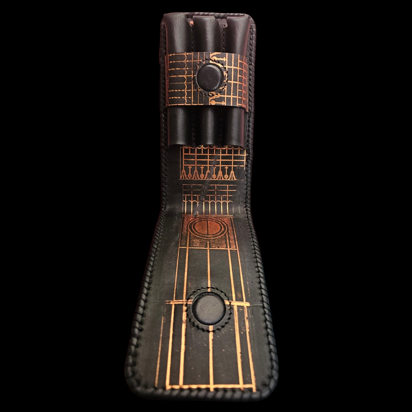 Poarta — Handcrafted Cigar Case, Brâncuși Gate Motif